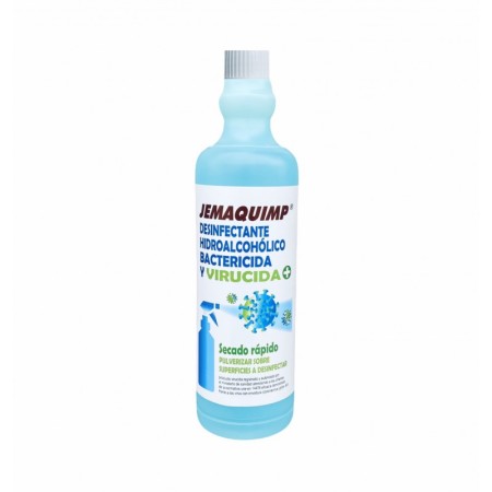 Jemaquimp Desinfectante Hidroalcohólico Bactericida y Virucida (Caja 15 botellas x 750 cc) Recambio