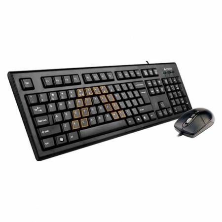 Kit teclado y ratón A4Tech KRS-8572, con cable, USB, negro