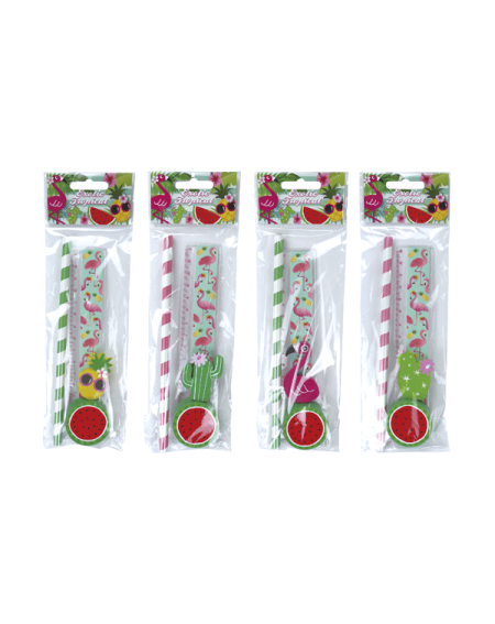 SET 4 PCS PAPELERÍA TROPICAL EXOTIC