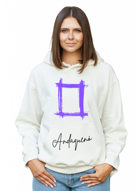 Hoodie Blanco Unisex ANDAQUENO - Ref: 12571