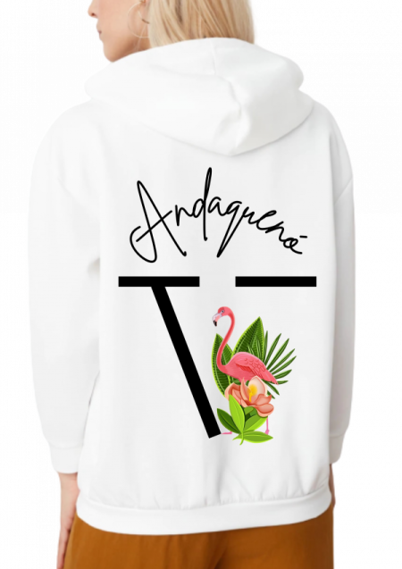 Hoodie Blanco Unisex ANDAQUENO - Ref: 6662