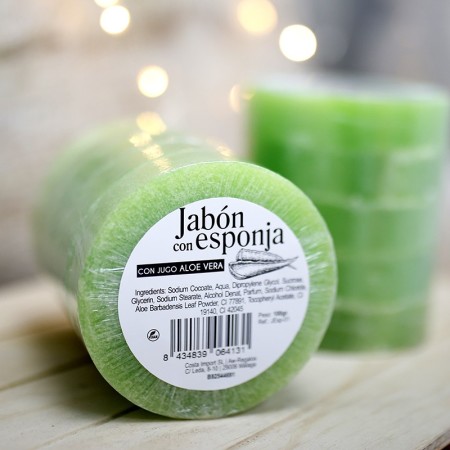 5 Jabón natural con esponja - Aloe Vera