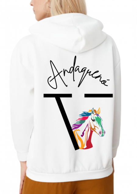 Hoodie Blanco Unisex ANDAQUENO - Ref: 6820