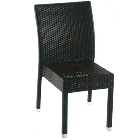 SILLA AL6350N ALUMINIO Y RATTAN SINTETICO NEGRO 50X55X87