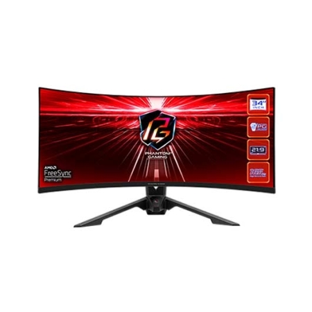 Monitor led 34pulgadas asrock pg34wq15r3a gaming curvo