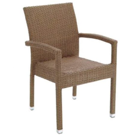 SILLON KITY ALUMINIO Y RATTAN SINTETICO CREMA 57X55X87