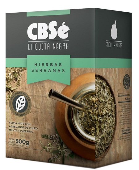 Yerba Mate CBSé Etiqueta Negra 500gr  (poleo, menta y peperina)