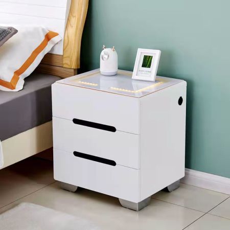 Gabinete de Cama Inteligente con Carga Inalámbrica y USB CA-N-52