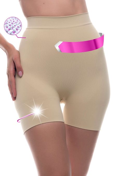 Short alto postparto con fibra Emana, Cloé-Nude-S/M (34-38)