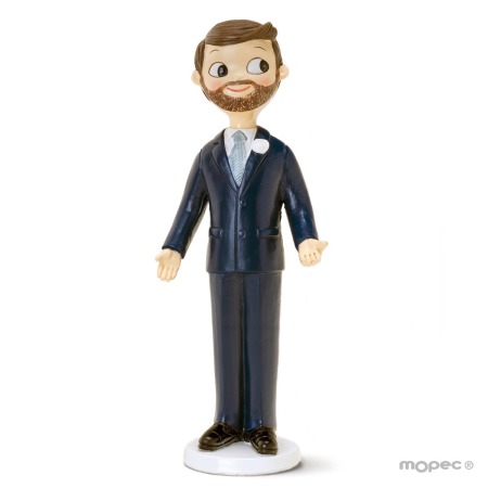 Figura pastel novio sólo Pop&Fun con barba, 21cm.