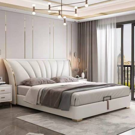 Cama Doble de Cuero Moderna y Ligera - CA-M-25 / CA-N-25