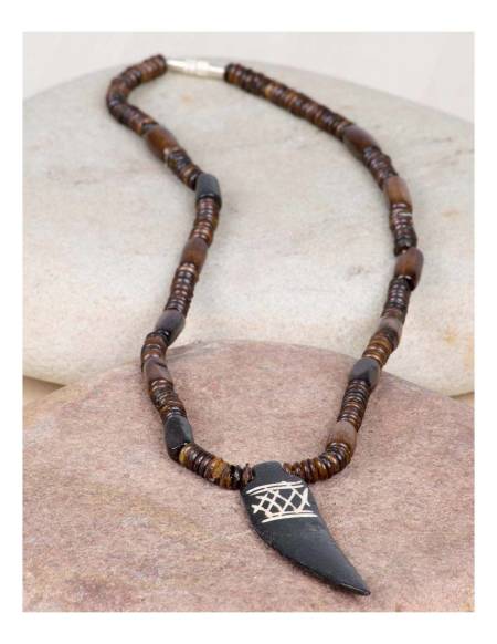 Collar Hueso Marron Oscuro - KCH0001H