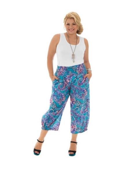 Pantalon midi con cintura de goma - PAP043