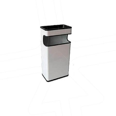 Papelera cenicero cuadrada; 20L inox