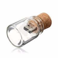 USB BOTE CRISTAL CORCHO RETRO 8GB