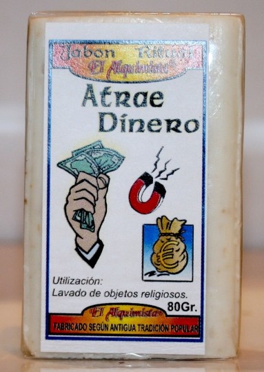 JABON ATRAE DINERO con hierbas y aceites hecho a mano 100g.