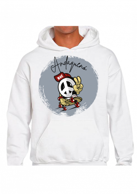 Hoodie Blanco Unisex ANDAQUENO - Ref: 11751