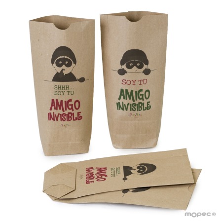 Bolsa Kraft Pit&Pita Amigo Invisble 12x22,5x5cm. stdo.min.24