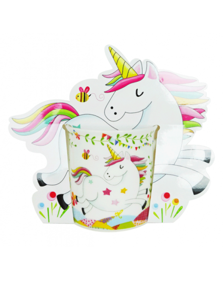 SET 12 TAZAS UNICORNIOS PRESENTADA EN BOLSA