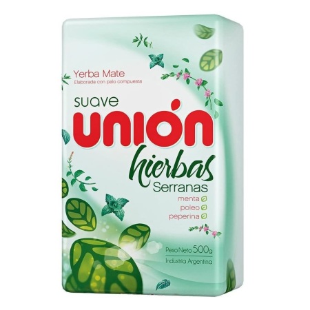 Yerba Mate Unión Suave Hierbas Serranas (menta, poleo y peperina) 500gr