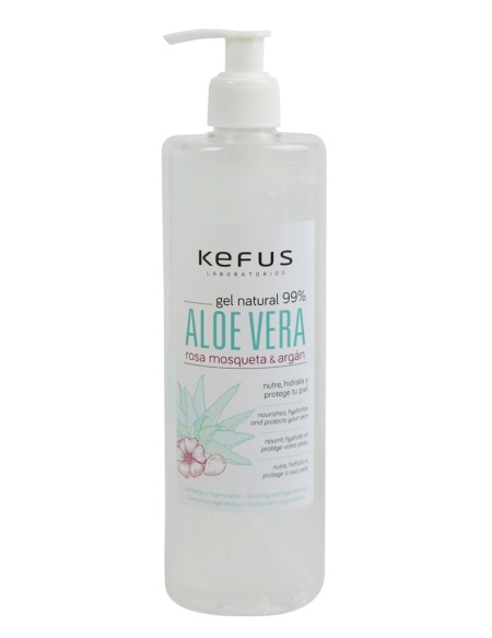 Gel de Aloe Vera Natural Rosa Mosqueta y Argán Kefus (500 ml)