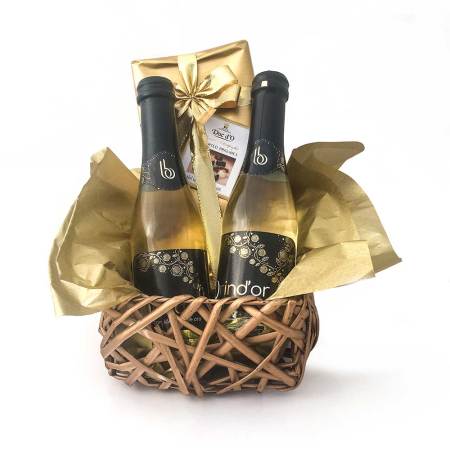 Pack regalo Brindis con oro y Chocolates