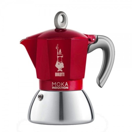 Cafetera Moka Inducción 6 Tazas Roja Bialetti