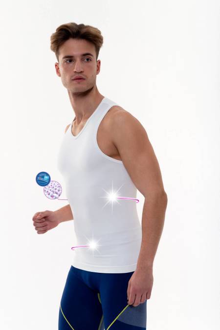 Camiseta reductora con fibra Emana, Speed-Blanco-S/M (34-38)