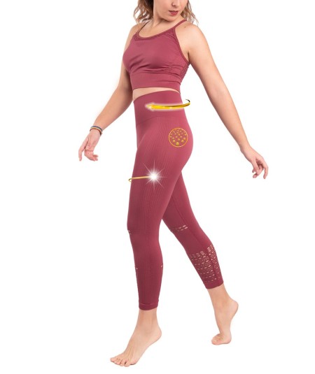 Set: Leggings y top Seamless deportivo , Shima-MARSALA-M/L (40-42)