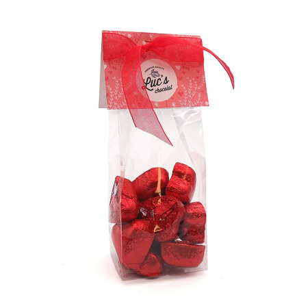 CORAZÓN ROJO de chocolate relleno NOUGAT 100gr.