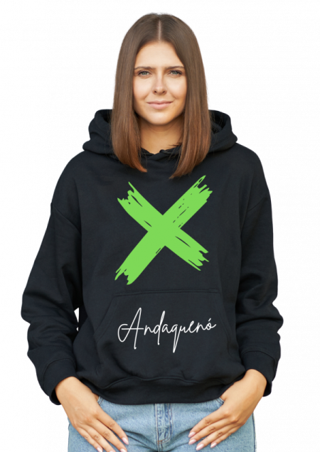 Hoodie Negro Unisex ANDAQUENO - Ref: 12390