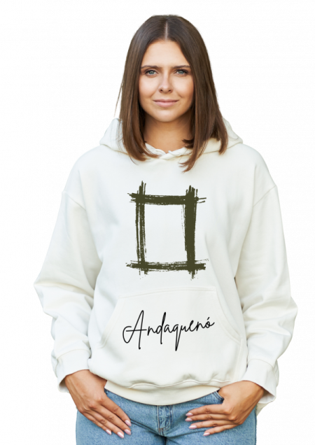 Hoodie Blanco Unisex ANDAQUENO - Ref: 12577