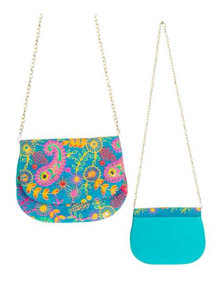 Bolso Celeste Paisley - BFS0002C