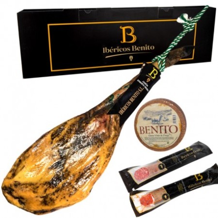 Lote Jamón Gran Selección etiqueta negra Benito + caja regalo