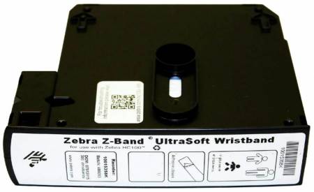 Pulseras de identificación Zebra Z-Band Ultrasoft, 25x152mm, blanco, caja, 1800 uds, para recién nacidos