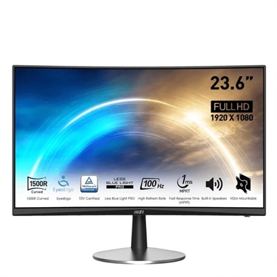 Monitor msi 23.6pulgadas mp2422c 100hz 1ms vga hdmi curvo