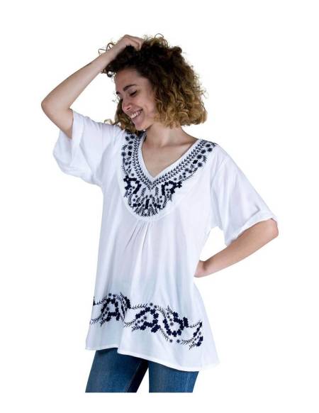 Blusa Blanca Bordado Boho Chic - TM0606P