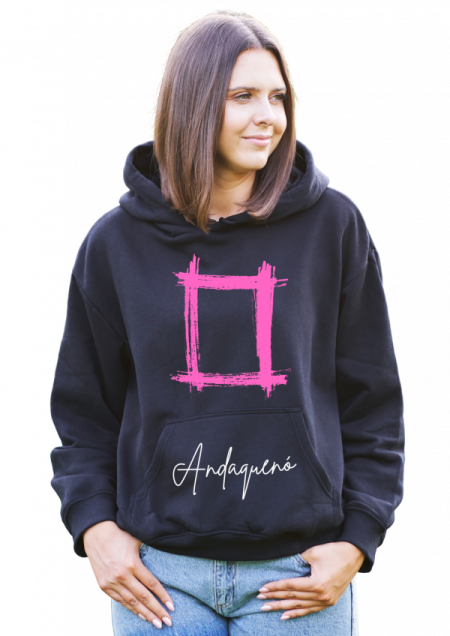 Hoodie Negro Unisex ANDAQUENO - Ref: 12547