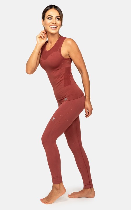 Set: Legging y Camiseta deportiva con fibra Emana, Namasté-MARSALA-S/M (34-38)