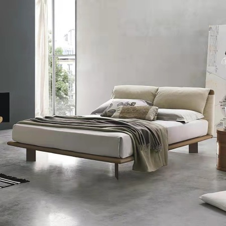 Cama Doble Nórdica de Tela Minimalista Italiana