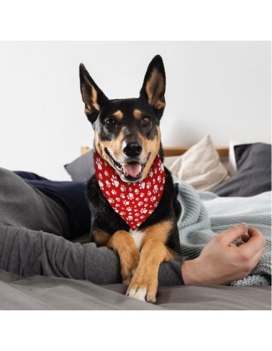 Bandana para perro Huellas Roja