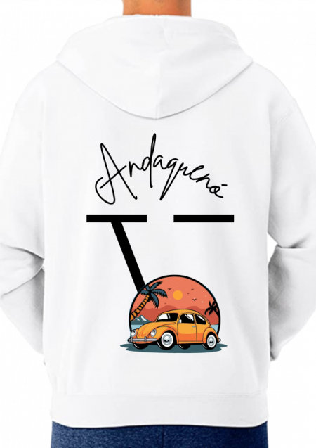 Hoodie Blanco Unisex ANDAQUENO - Ref: 7254