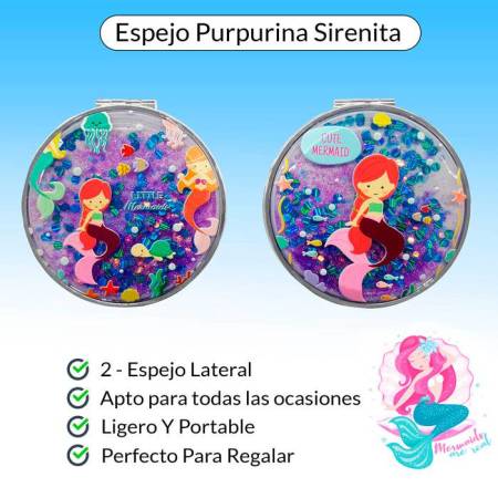 OFERTA! LOTE DE 500 ESPEJO PURPURINA SIRENITA