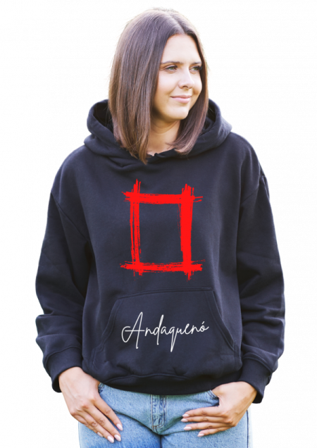 Hoodie Negro Unisex ANDAQUENO - Ref: 12541