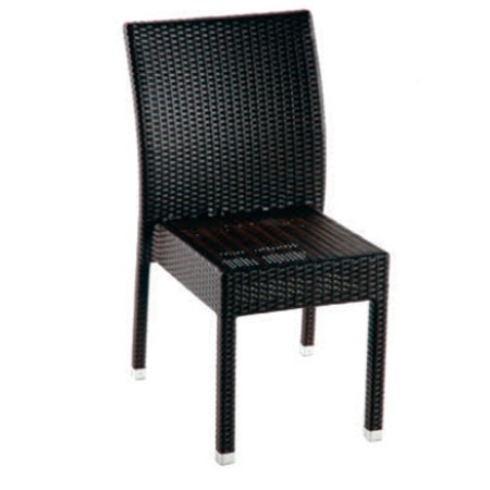 SILLA AL6350 ALUMINIO Y RATTAN SINTETICO CHOCOLATE 50X55X87