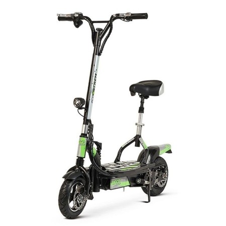 Patinete eléctrico 300W con sillín, plegable y de color verde