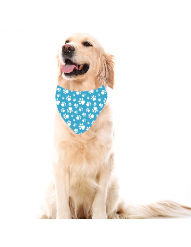 Bandana para perro Huellas Azul Celeste