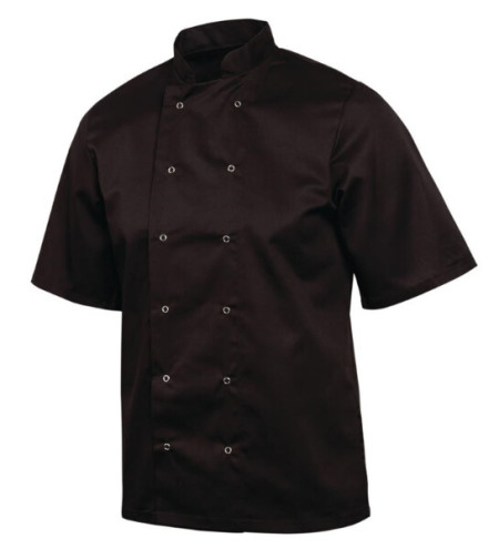 Chaqueta cocina manga corta negra.