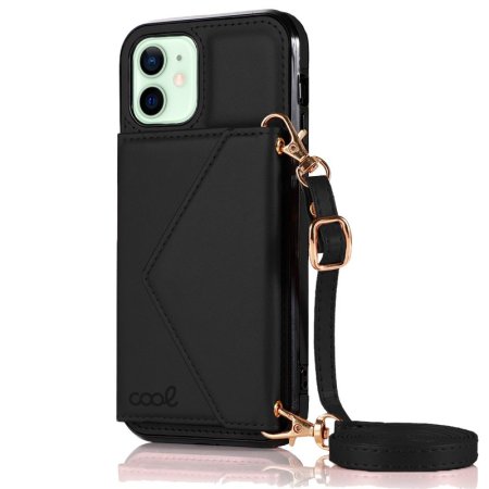 Carcasa COOL para iPhone 12 / 12 Pro Colgante Wallet Negro