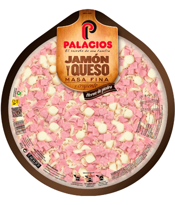 Pizza Masa Fina Palacios (Jamón y Queso - 405 gr) 